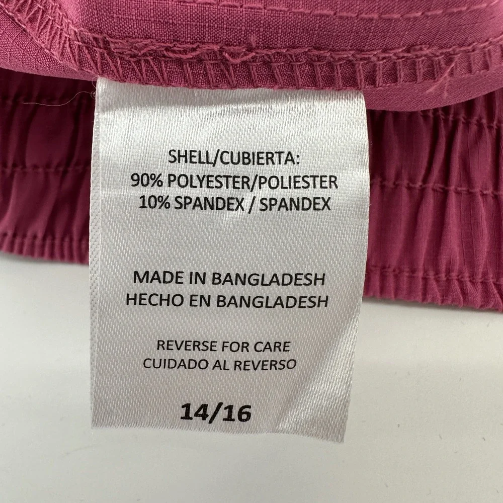 Swiss Alps Dalia Casual Shorts Pink Ripstop Stretch Girls 14/16 MGS3167 NWT